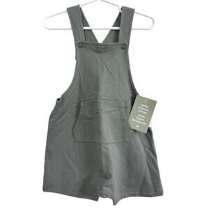 H&M Khaki Green Shortie Overalls Size 2T New Organic Cotton